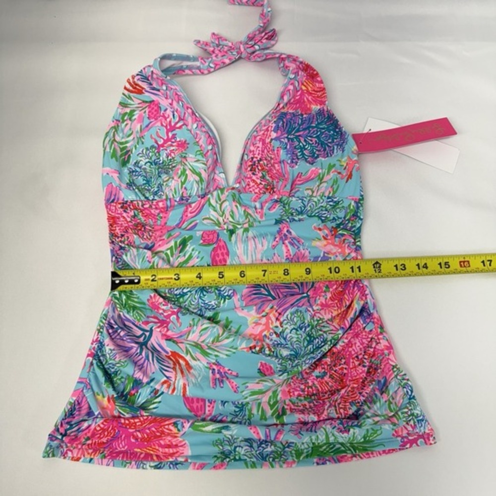 NEW Lilly Pulitzer Bliss Halter Tankini Top Celestial Blue Cay to Heart Sz 4 - Picture 12 of 16